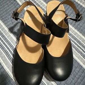 Dansko Taci Black Leather Mules for Women